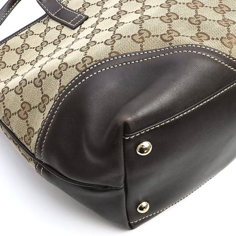 GUCCI New Britt Tote Bag GG Canvas Brown #19150