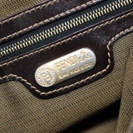 FENDI Square Mamma Baguette Bag Zucca Canvas ＃74967