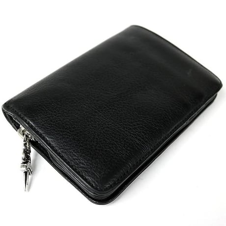 Chrome Hearts Joey Scroll Logo Heavy Leather Wallet in Black #30984