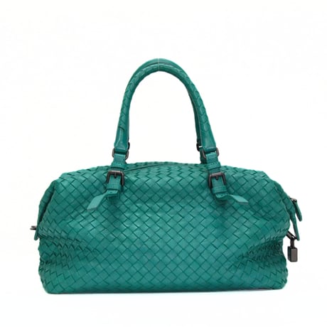 BOTTEGA VENETA Montaigne Satchel Bag Intrecciato Leather Emerald Green #74056