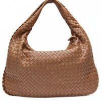 BOTTEGA VENETA Hobo Bag Intrecciato Leather Brown #75125