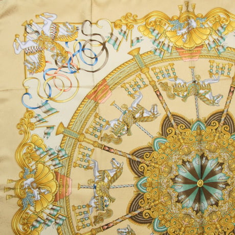 HERMES Carre 90 Silk 100% Scarf Stole ”Luna Park” #74075