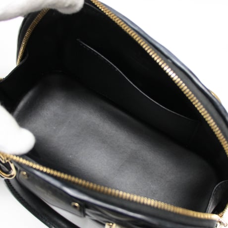 Louis Vuitton Alma BB Handbag Melletage Lambskin Black Beige M23576 #74595