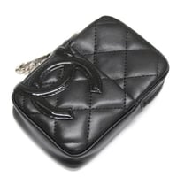 CHANEL Cambon Ligne Cigarette Case Leather Black #74713