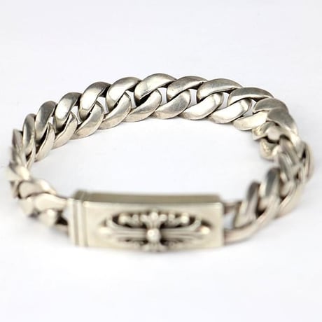 CHROME HEARTS Baby Classic Floral Cross ID Bracelet 20 Links #103612