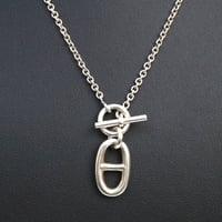 HERMES Chaine d'Ancre Amulette Necklace Sterling Silver 925 ＃18170