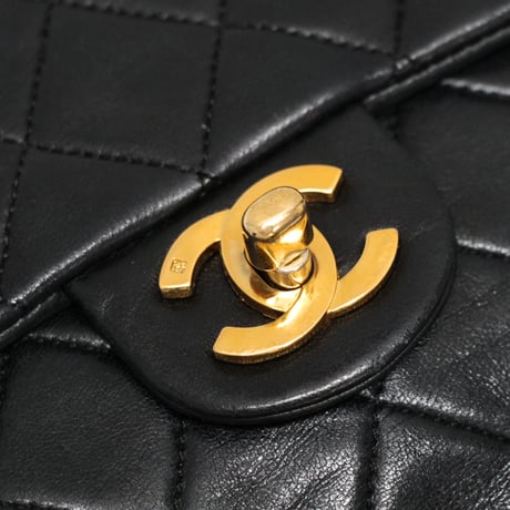 CHANEL Mini Square Flap Bag Quilted Lambskin Black #75024