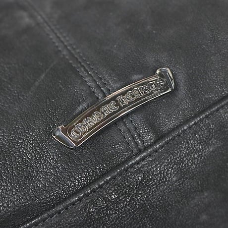 Chrome Hearts Lelo Flannie Patch Shoulder Bag Destroyed Leather Black Rhodium #103535