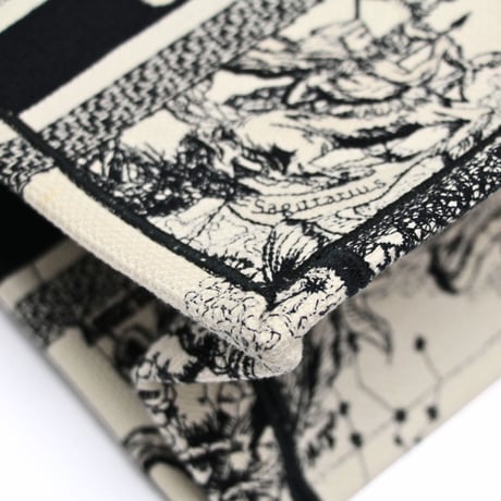 Christian Dior Small Book Tote Bag Toile de Jouy Embroidery Canvas Ivory #75181