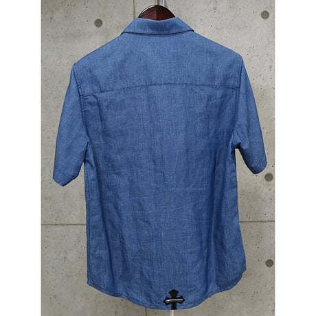 Chrome Hearts Cross Button Denim Polo Shirt with Cross Patch ＃102401
