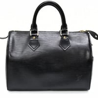 Louis Vuitton Speedy 25 Handbag Epi Leather Black M59032 #74376