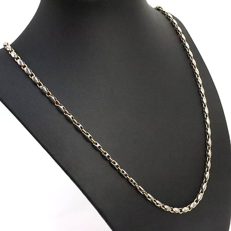 BVLGARI Rice Chain Necklace 18K Yellow Gold Stainless Steel ＃18896