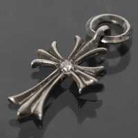 Chrome Hearts Tiny CH Cross Pendant Aftermarket Diamonds# 31359