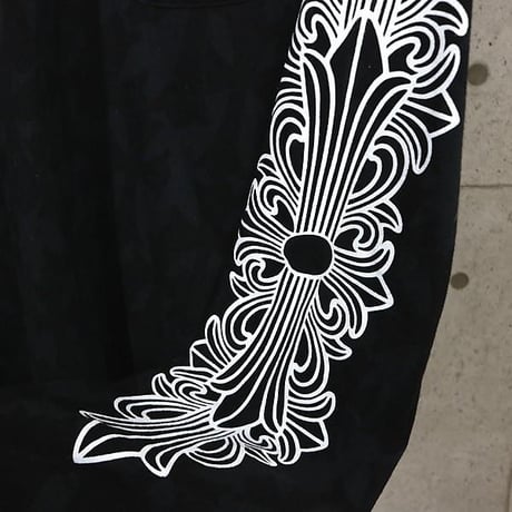 Chrome Hearts CH Cross Print Floral Cross Horseshoe Long-Sleeve T-Shirt #103393