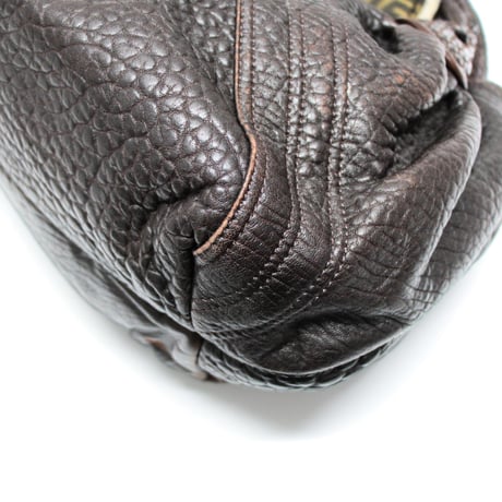 FENDI Spy Handbag Nappa Leather Zucca Canvas ＃75129