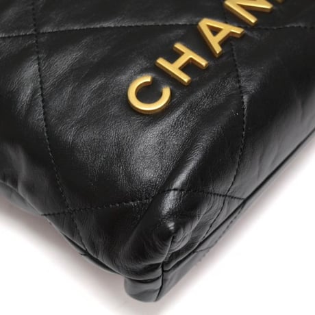 CHANEL 22 Mini Handbag Quilted Calfskin Black #73938