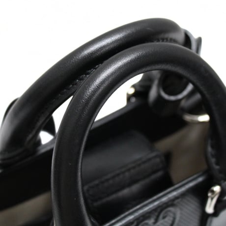 GUCCI Mini Tote Bag GG Embossed Leather Black #72929
