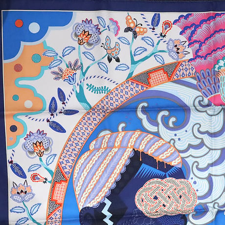 HERMES Carre 90 Silk 100% Scarf Stole "DUO COSMIQUE" #19111