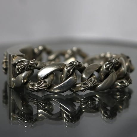 Chrome Hearts Floral Cross ID Fancy Link Bracelet #103180