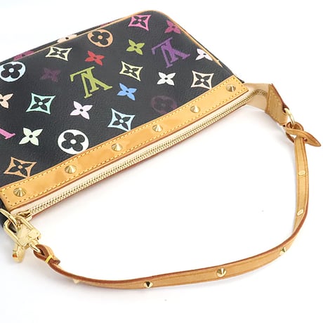 Louis Vuitton x Murakami Pochette Accessory Pouch Monogram Multicolor Black M92648 #19130