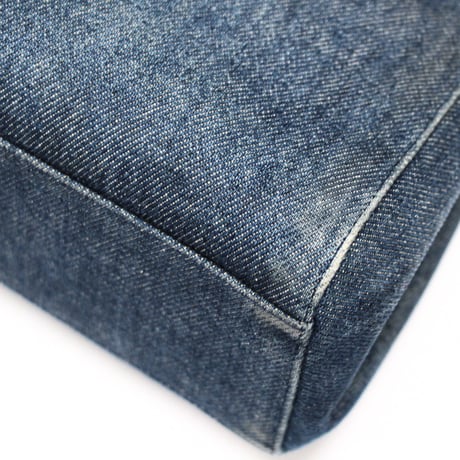 CHANEL Tortoishell Top Handle Bag Denim #74963