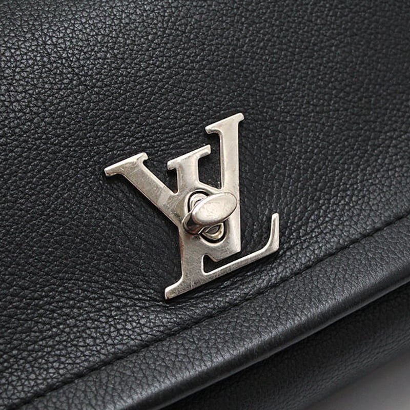 Louis Vuitton Black Soft Calfskin LockMe Ever BB Silver Hardware