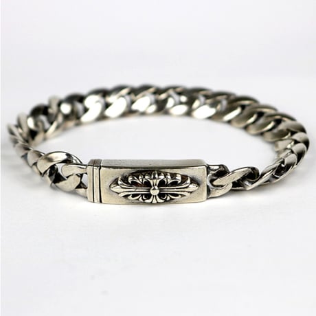 CHROME HEARTS Baby Classic Floral Cross ID Bracelet 24 Links #31439