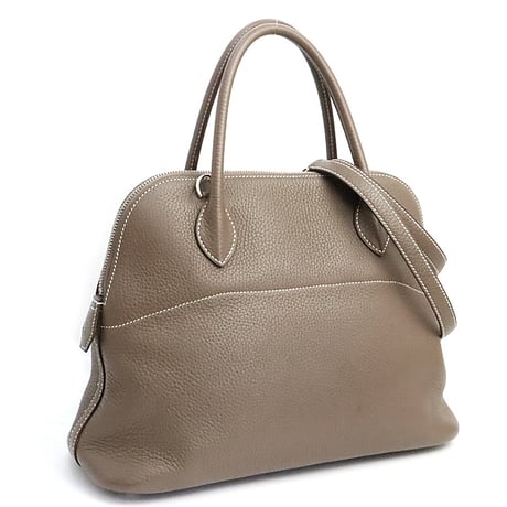 HERMES Bolide 31 Handbag Taurillon Clemence Leather Etoupe ＃19121