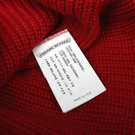 Chrome Hearts Brand-New 3-Star Patch Cashmere Beanie Red #101971