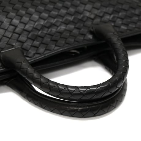 BOTTEGA VENETA Briefcase Intrecciato Leather Black #73720