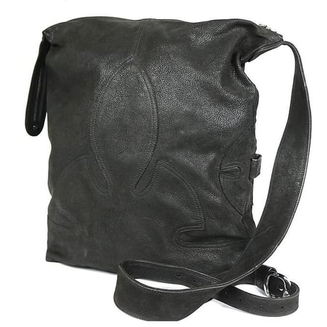 Chrome Hearts Lelo Flannie Patch Shoulder Bag Destroyed Leather Black Rhodium #103535