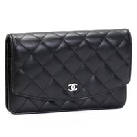 CHANEL Organizer Quilted Lambskin Black #74847