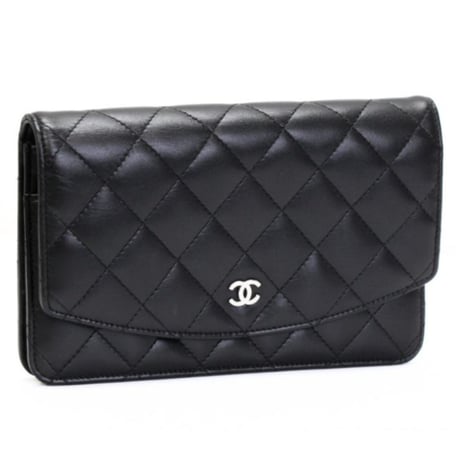 CHANEL Organizer Quilted Lambskin Black #74847