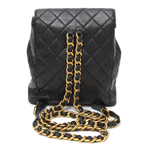 CHANEL Duma Backpack Quilted Lambskin Black ＃71225