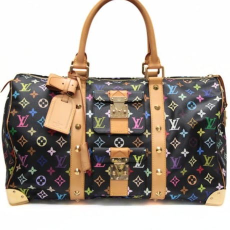 Louis Vuitton x Murakami Keepall 45 Boston Bag Monogram Multicolor Black M92640 #72888