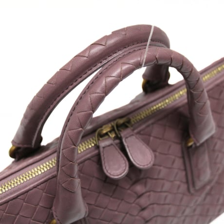 BOTTEGA VENETA Satchel Bag Intrecciato Leather Purple #74380