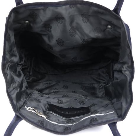 Chrome Hearts FS Tote Bag Crossball Scroll Label Nubuck Navy #30294