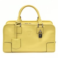 LOEWE Old Model Amazona 28 Handbag Leather Yellow #73942