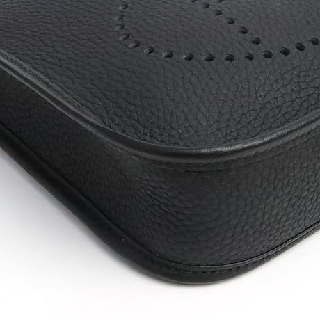 HERMES Evelyne TPM Shoulder Bag Taurillon Clemence Leather Black #18966