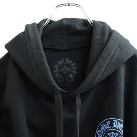 Chrome Hearts Online Exclusive Horseshoe Hoodie Black and Blue #30906