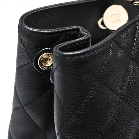 CHANEL Shopping Tote Bag Quilted Caviar Black AS3953 ＃74660