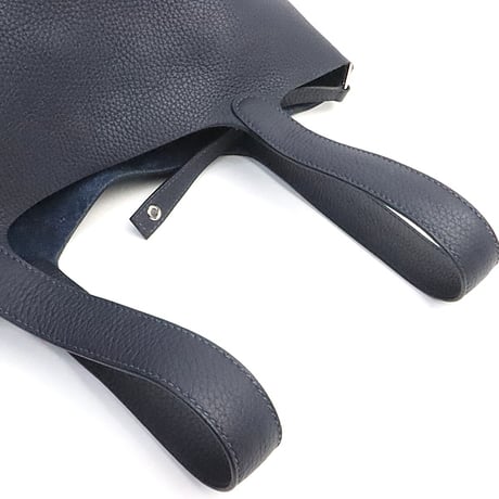 HERMES Picotin Lock MM Handbag Taurillon Clemence Leather Blue Nuit #19218