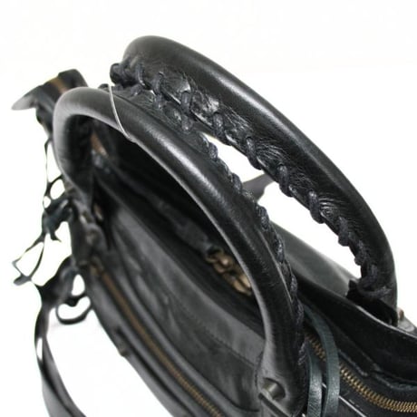 BALENCIAGA Town Shoulder Bag Leather Black ＃74674