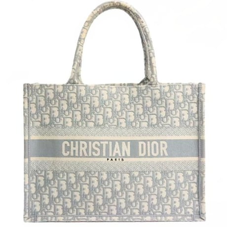 Christian Dior Medium Book Tote Bag Oblique Canvas Gray #19292