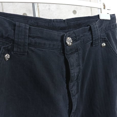 Chrome Hearts Herringbone Carpenter Pants Black #31168