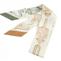 HERMES Twilly Scarf Silk Ivory #19313