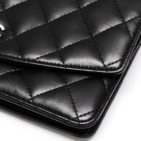 CHANEL Organizer Quilted Lambskin Black #74847