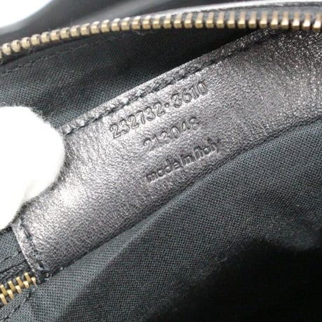 BALENCIAGA Motocross Classic Drum Shoulder Bag Leather Black ＃74676