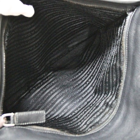 PRADA Messenger Bag Leather Black ＃74975