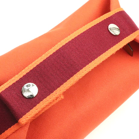 HERMES Bride-a-Brac PM Pouch Canvas Orange ＃18696